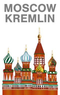 Moskova kremlin vektör beyaz arka plan üzerinde