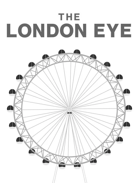 London Eye Vektorn Vit Bakgrund — Stock vektor