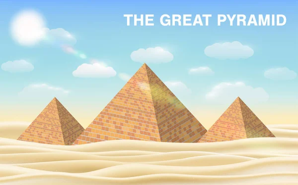 Die Große Pyramide Von Giza Der Wüste — Stockvektor