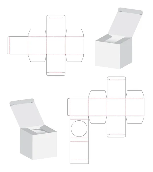 Caja Embalaje Morir Corte Plantilla Diseño Ilustración Maqueta — Vector de stock
