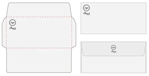 Zarf Kalıp Şablon Vektör Kadar Sahte Kesme — Stok Vektör