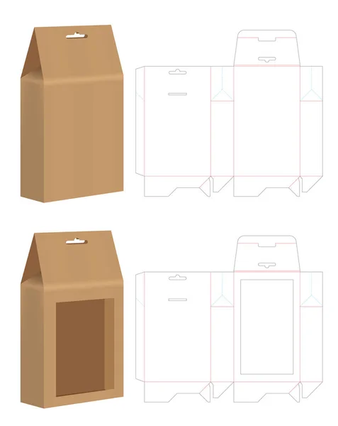 Paper Bag Die Cut Mock Template Vector — Stock Vector