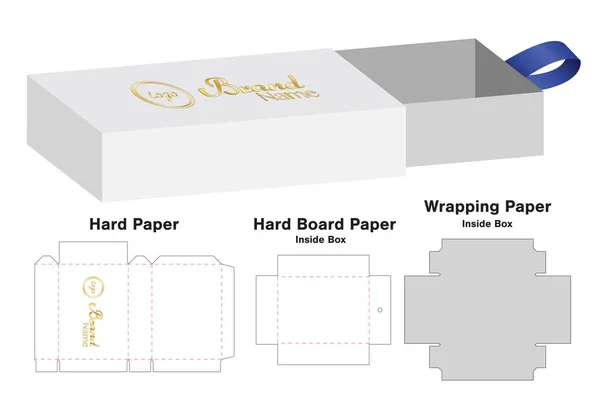 Caja Embalaje Morir Corte Plantilla Diseño Maqueta — Vector de stock