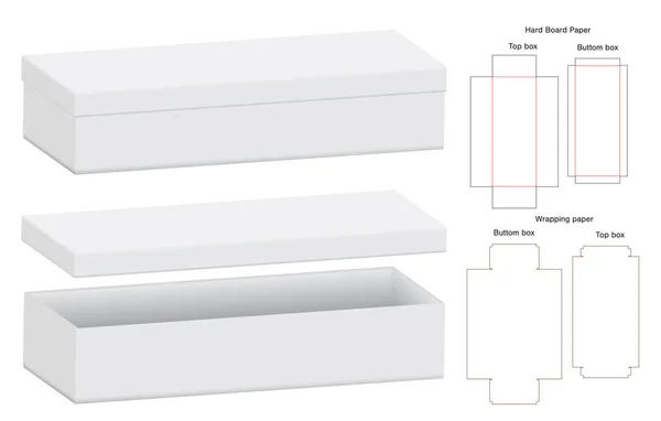 Caja Embalaje Morir Corte Plantilla Diseño Maqueta Vector Ilustración — Vector de stock