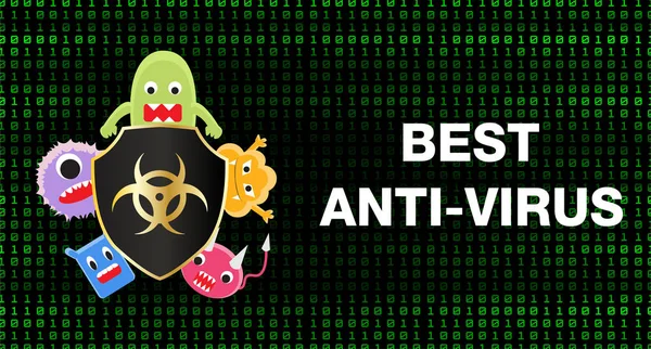 Melhor Escudo Antivírus Proteger Dados Vírus — Vetor de Stock