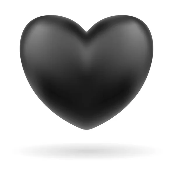 Black Heart Logo Icon White Background — Stock Vector