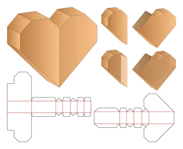 Caixa Embalagem Die Cut Template Design Mock — Vetor de Stock