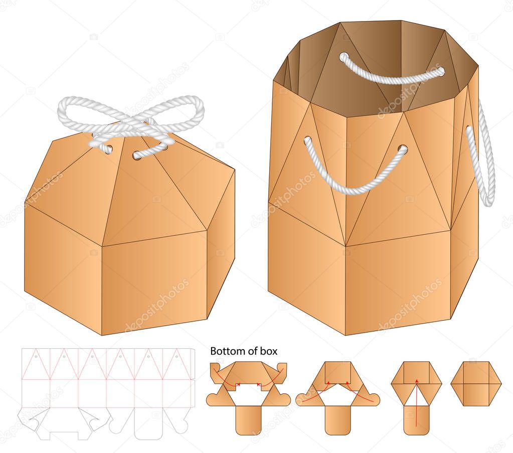 Box packaging die cut template design. 3d mock-up