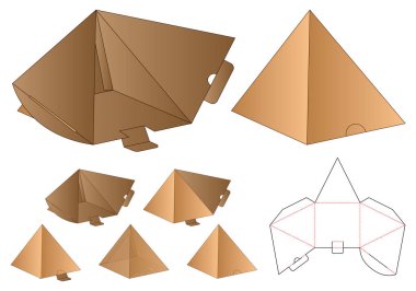 Piramit Şekil Kutusu paketleme die şablon tasarımı