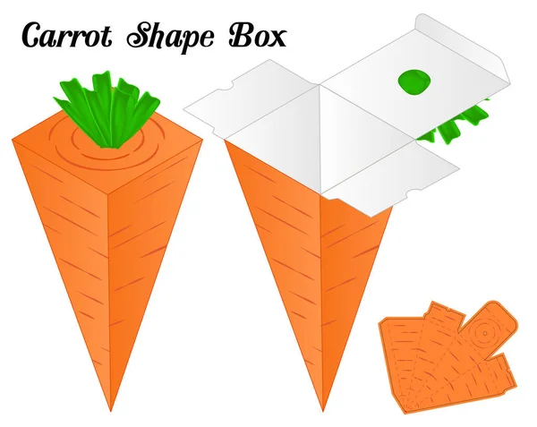Carrot Box Packaging Die Cut Template Design — Stock Vector