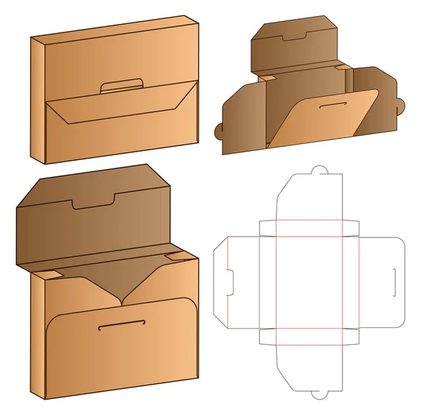 Caja Embalaje Morir Corte Plantilla Diseño Maqueta — Archivo Imágenes Vectoriales