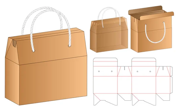 Caja Embalaje Morir Corte Plantilla Diseño Maqueta — Archivo Imágenes Vectoriales