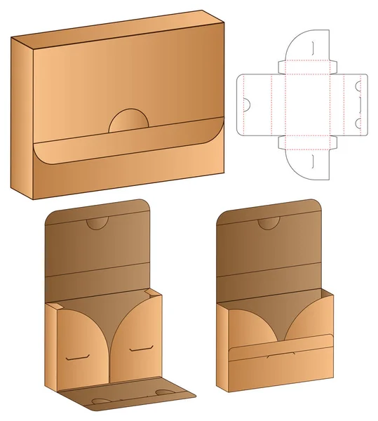 Scatola Imballaggio Die Design Modello Tagliato Modello — Vettoriale Stock