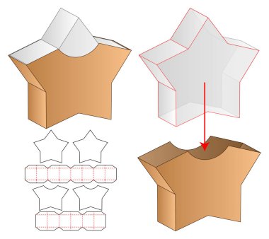 Kutu ambalajı ölü şablon tasarımı. 3d maketi