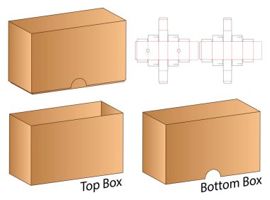 Kutu ambalajı ölü şablon tasarımı. 3d maketi