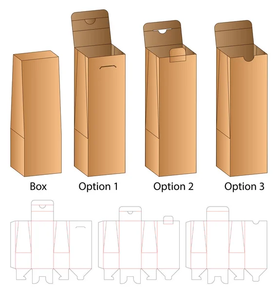 Scatola Imballaggio Die Design Modello Tagliato Modello — Vettoriale Stock
