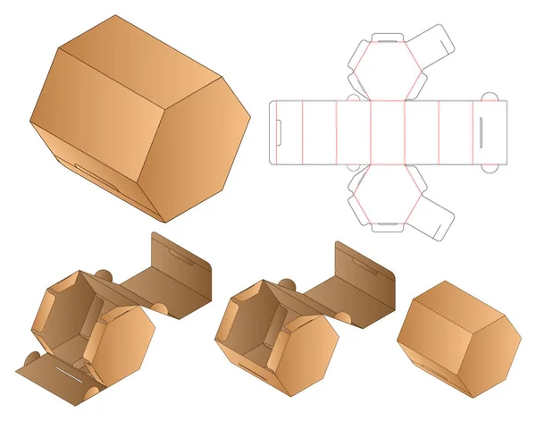 六边形纸袋包装尿布模板 — 图库矢量图片