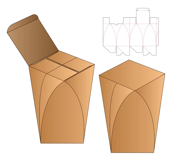 Scatola Imballaggio Die Design Modello Tagliato Modello — Vettoriale Stock