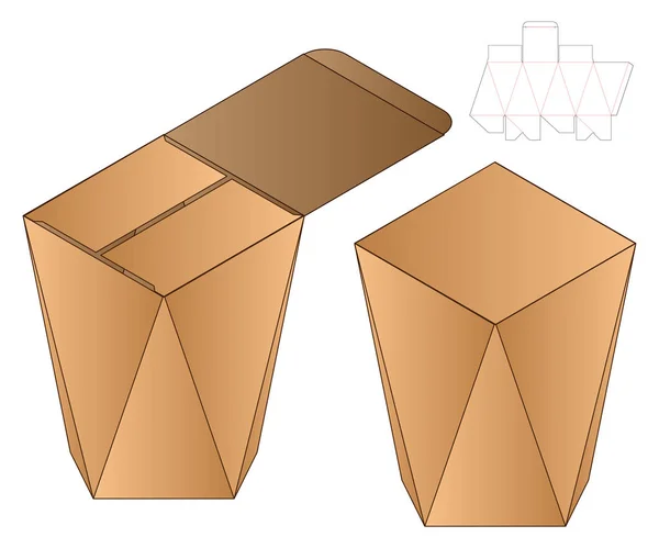 Caja Embalaje Morir Corte Plantilla Diseño Maqueta — Vector de stock