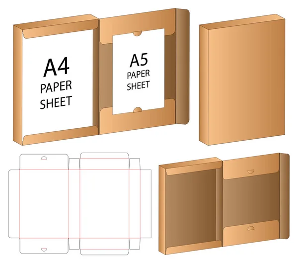 Caja Embalaje Morir Corte Plantilla Diseño Maqueta — Vector de stock