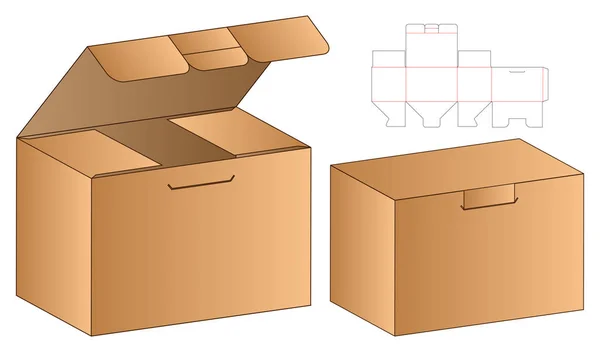 Kotak Kemasan Mati Desain Templat Mock - Stok Vektor