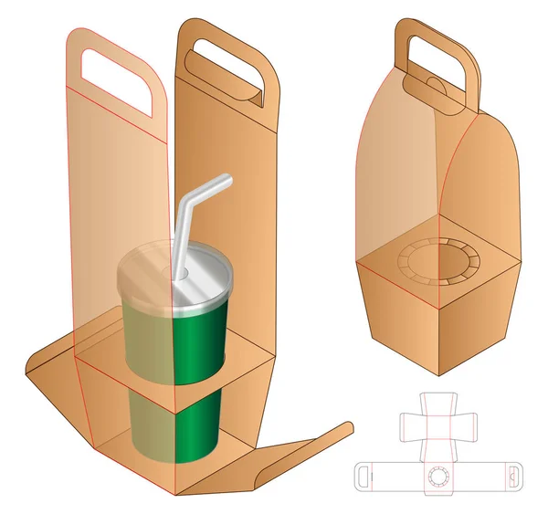 Schachtelverpackung Gestanzte Vorlage Design Attrappe — Stockvektor