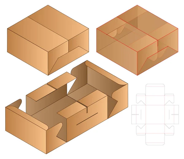 Πλαίσιο Συσκευασίας Die Cut Πρότυπο Σχεδιασμού Μακέτα — Διανυσματικό Αρχείο