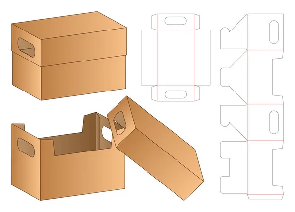 Caja Embalaje Morir Corte Plantilla Diseño Maqueta — Vector de stock