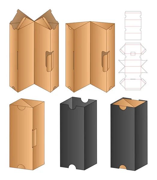 Caja Embalaje Morir Corte Plantilla Diseño Maqueta — Vector de stock