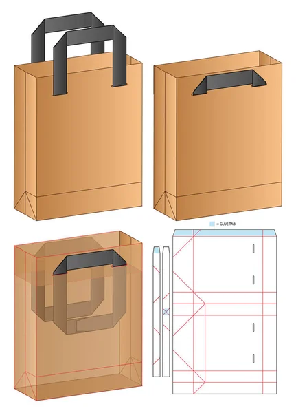 Box Csomagolás Meghalni Vágott Sablon Kialakítása Modell — Stock Vector