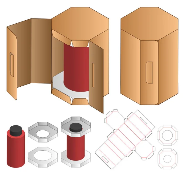 Webbox Packaging Die Cut Template Design Mock - Stok Vektor