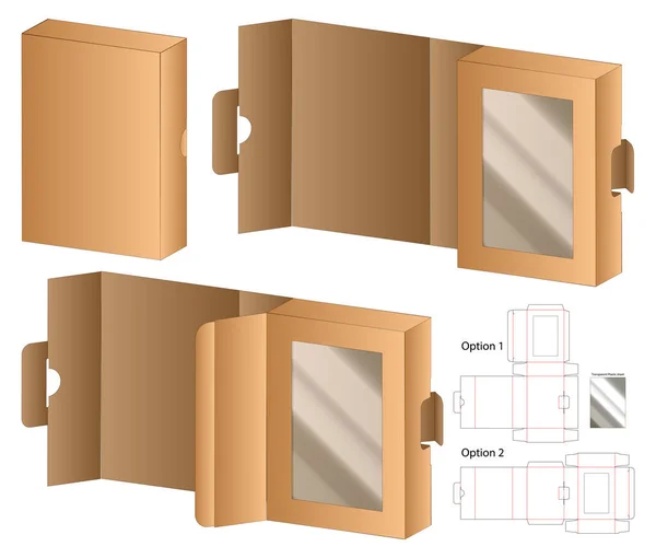 Webbox Confezione Die Design Modello Tagliato Modello — Vettoriale Stock