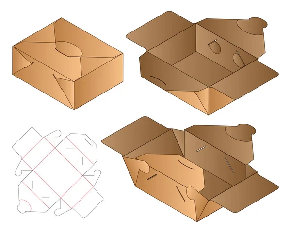 Diseño Plantilla Troquel Embalaje Webbox Maqueta — Vector de stock