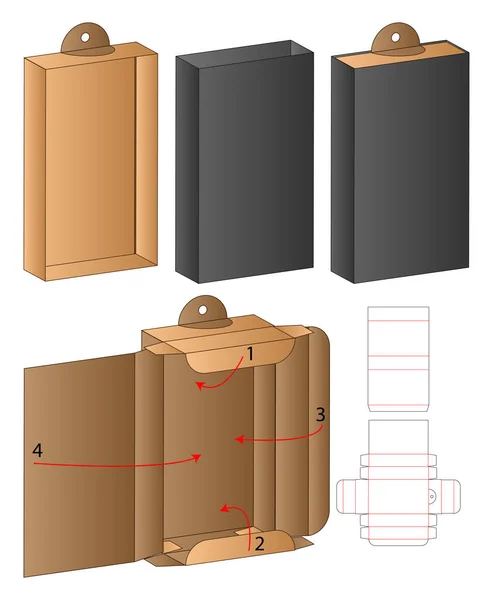 Kutu Ambalajı Ölü Şablon Tasarımı Maketi — Stok Vektör