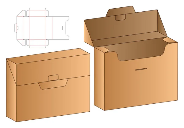 Caja Embalaje Morir Corte Plantilla Diseño Maqueta — Archivo Imágenes Vectoriales