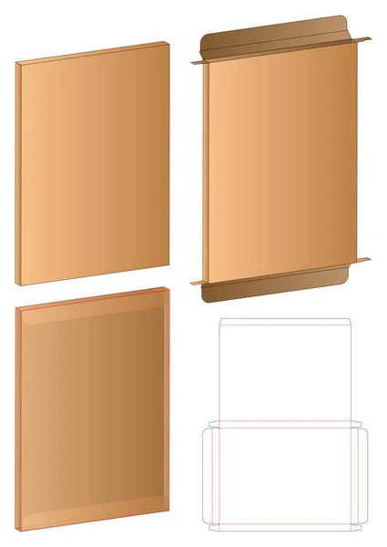 Caja Embalaje Morir Corte Plantilla Diseño Maqueta — Vector de stock