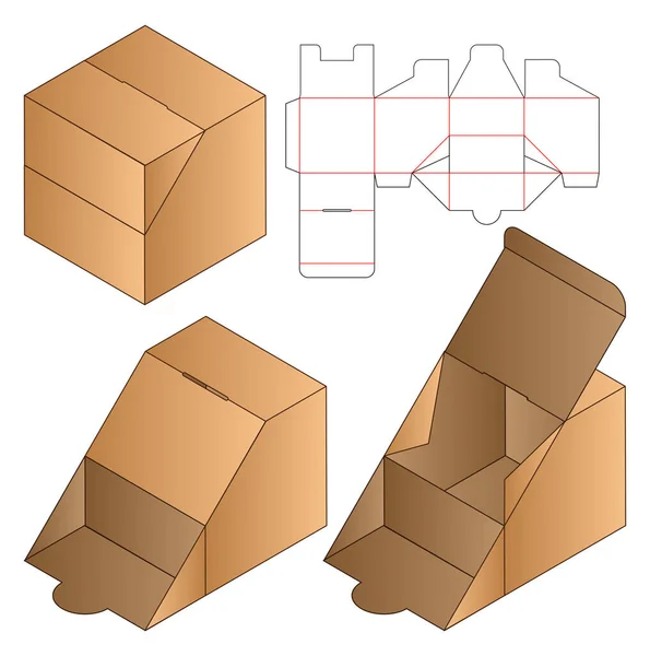 Kutu Ambalajı Ölü Şablon Tasarımı Maketi — Stok Vektör