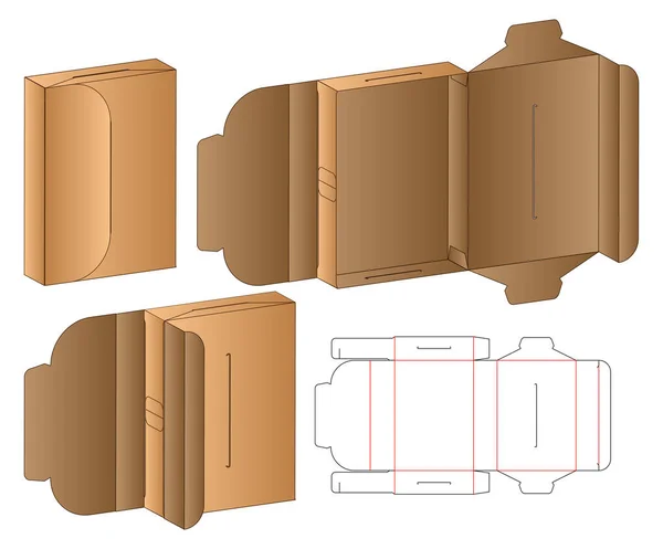 Caja Embalaje Morir Corte Plantilla Diseño Maqueta — Vector de stock