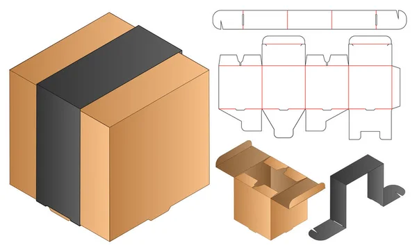 Kutu Ambalajı Ölü Şablon Tasarımı Maketi — Stok Vektör