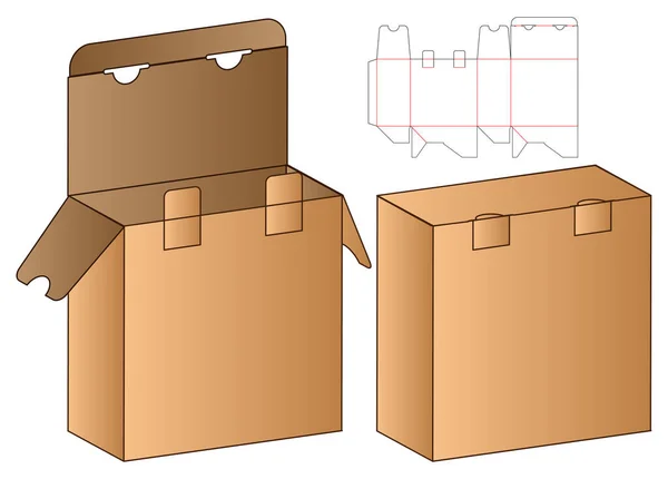 Box Emballage Die Cut Skabelon Design Mock – Stock-vektor