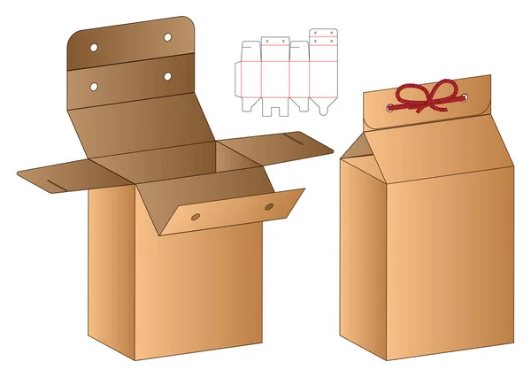 Caja Embalaje Morir Corte Plantilla Diseño Maqueta — Vector de stock