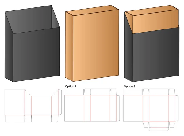 Caja Embalaje Morir Corte Plantilla Diseño Maqueta — Vector de stock