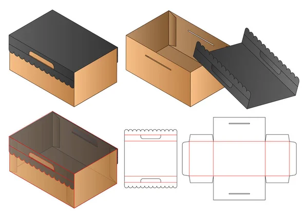 Caja Embalaje Morir Corte Plantilla Diseño Maqueta — Vector de stock