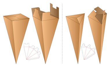 Kutu ambalajı ölü şablon tasarımı. 3d maketi