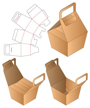 Kutu ambalajı ölü şablon tasarımı. 3d maketi