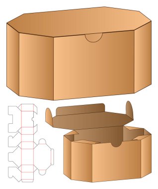 Kutu ambalajı ölü şablon tasarımı. 3d maketi
