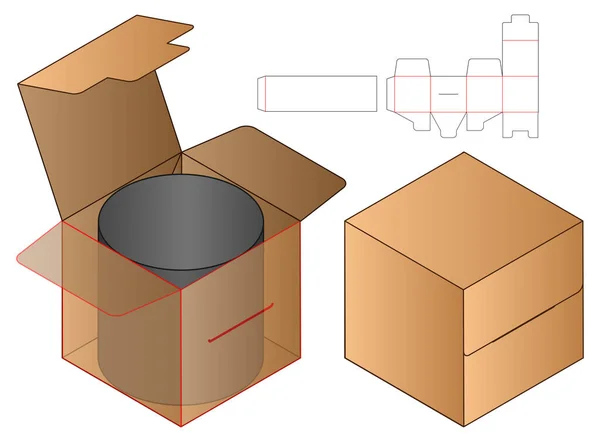 Kutu Ambalajı Ölü Şablon Tasarımı Maketi — Stok Vektör