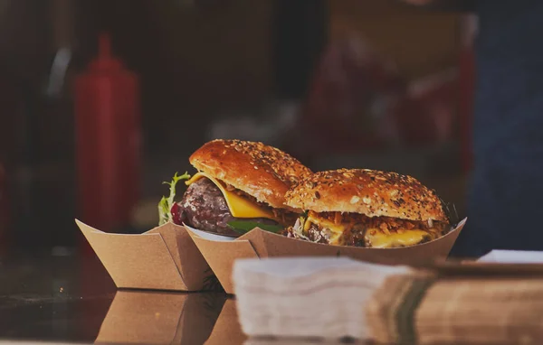 Comida Para Llevar Lieferung Burger — Stockfoto