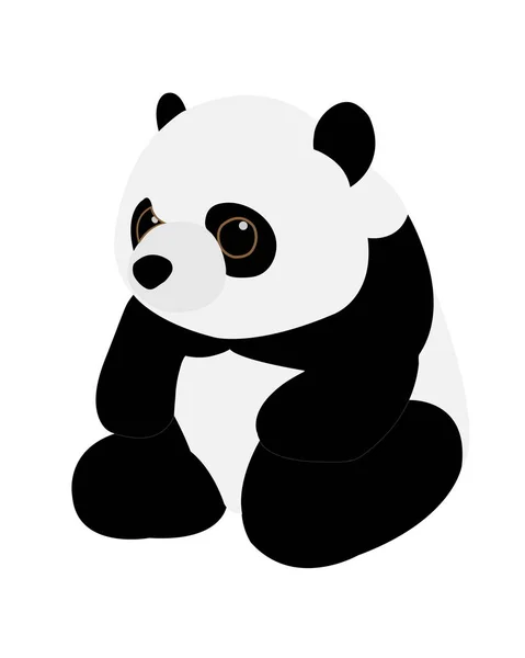 Desenhos Animados Panda Fundo Branco Isolado Sorria — Fotografia de Stock