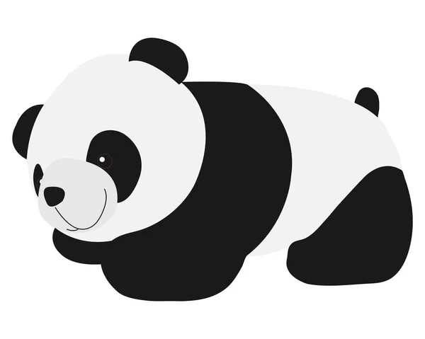 Rajzfilm Panda Csupasz Elszigetelt Fehér Háttér Mosolyogj — Stock Fotó